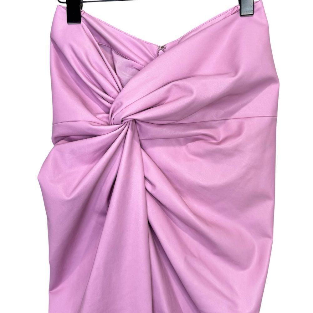 Lapointe Revolve Top Skirt SET Faux Leather Blossom Pink Size 4 - Picture 7 of 15